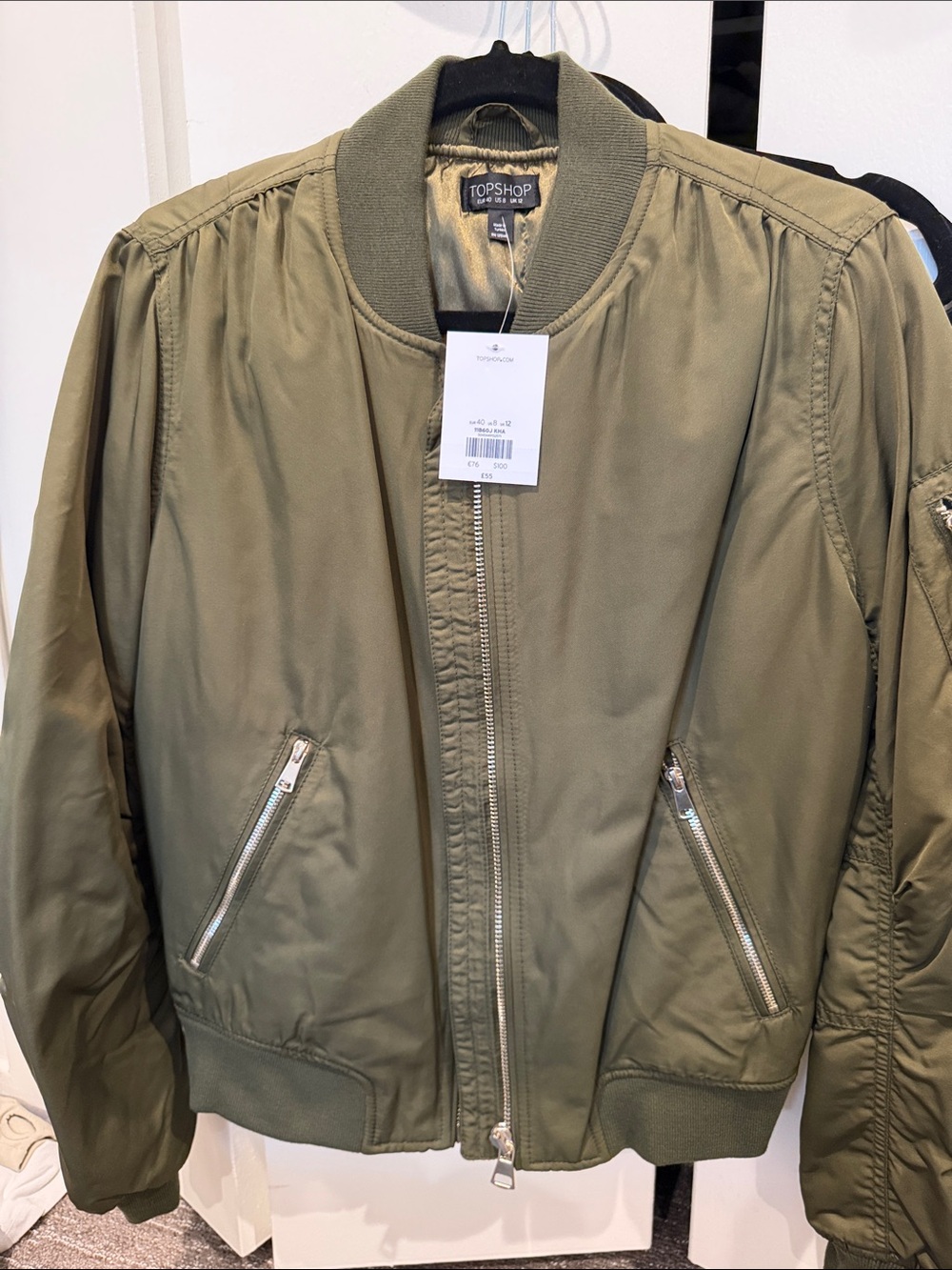 Topshop Olive Green Bomber Jacket